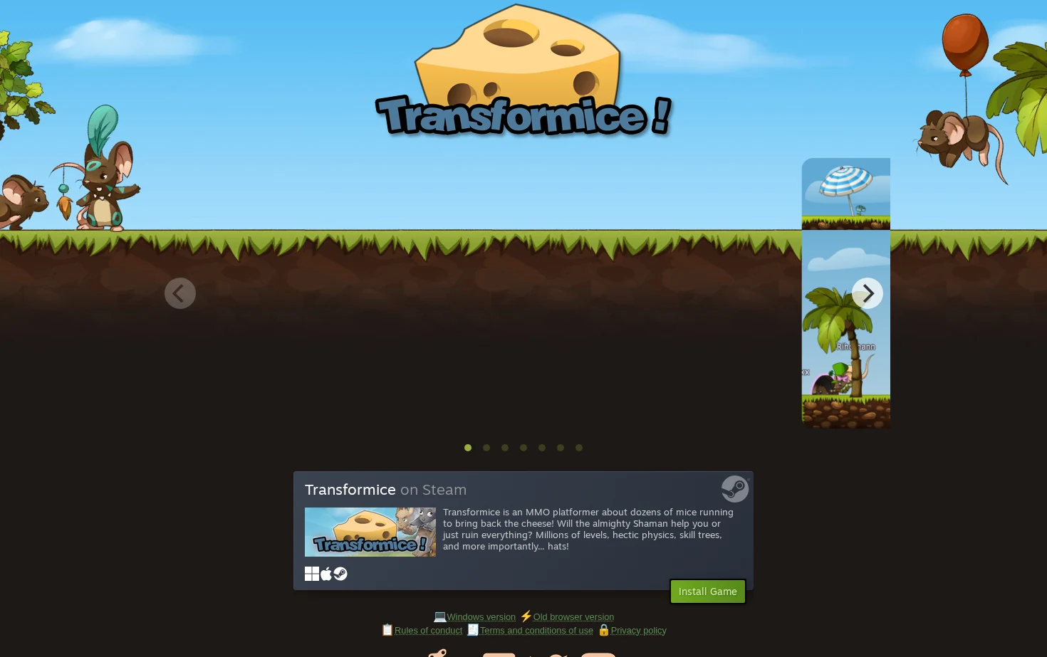 Transformice 页面快照
